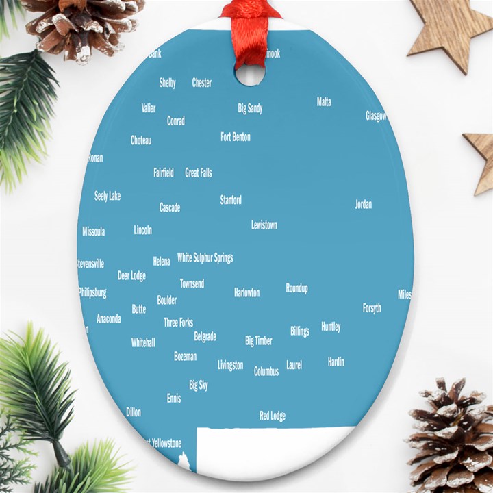 Peta Anggota City Blue Eropa Ornament (Oval)