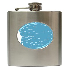 Peta Anggota City Blue Eropa Hip Flask (6 Oz) by Mariart