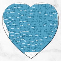 Peta Anggota City Blue Eropa Jigsaw Puzzle (heart) by Mariart