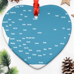 Peta Anggota City Blue Eropa Heart Ornament (two Sides)