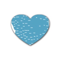 Peta Anggota City Blue Eropa Rubber Coaster (heart)  by Mariart