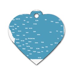 Peta Anggota City Blue Eropa Dog Tag Heart (one Side)