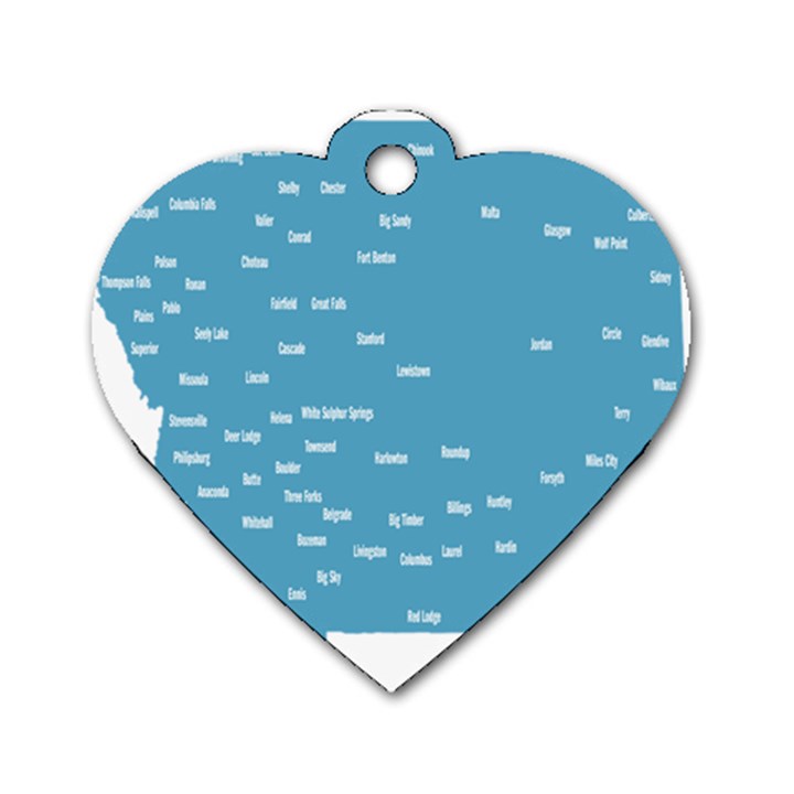 Peta Anggota City Blue Eropa Dog Tag Heart (One Side)