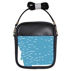 Peta Anggota City Blue Eropa Girls Sling Bags by Mariart