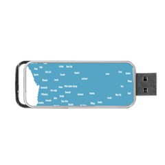 Peta Anggota City Blue Eropa Portable Usb Flash (one Side) by Mariart