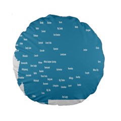 Peta Anggota City Blue Eropa Standard 15  Premium Round Cushions by Mariart