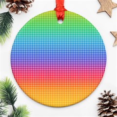 Plaid Rainbow Retina Green Purple Red Yellow Ornament (round)