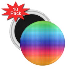 Plaid Rainbow Retina Green Purple Red Yellow 2 25  Magnets (10 Pack) 