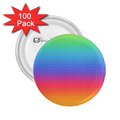 Plaid Rainbow Retina Green Purple Red Yellow 2 25  Buttons (100 Pack) 