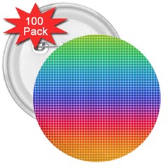 Plaid Rainbow Retina Green Purple Red Yellow 3  Buttons (100 Pack)  by Mariart