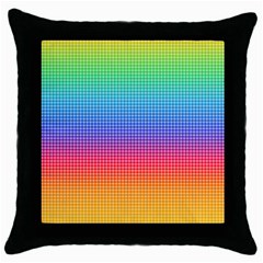 Plaid Rainbow Retina Green Purple Red Yellow Throw Pillow Case (black)