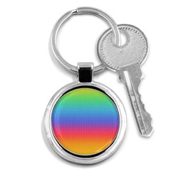 Plaid Rainbow Retina Green Purple Red Yellow Key Chains (round) 