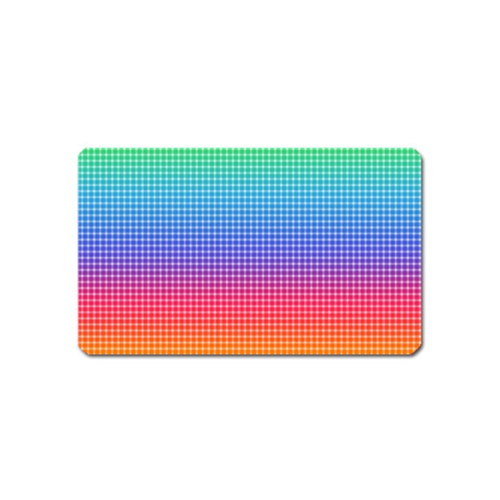 Plaid Rainbow Retina Green Purple Red Yellow Magnet (Name Card)