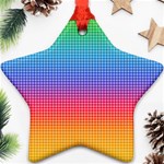 Plaid Rainbow Retina Green Purple Red Yellow Star Ornament (Two Sides) Front