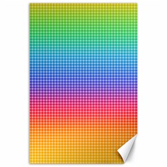 Plaid Rainbow Retina Green Purple Red Yellow Canvas 24  X 36 