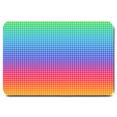 Plaid Rainbow Retina Green Purple Red Yellow Large Doormat  by Mariart