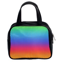 Plaid Rainbow Retina Green Purple Red Yellow Classic Handbags (2 Sides)