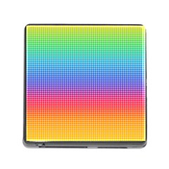 Plaid Rainbow Retina Green Purple Red Yellow Memory Card Reader (square) by Mariart