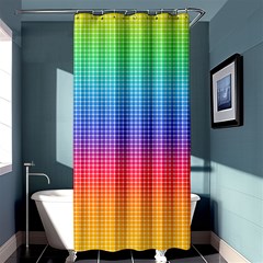 Plaid Rainbow Retina Green Purple Red Yellow Shower Curtain 36  X 72  (stall) 