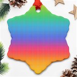 Plaid Rainbow Retina Green Purple Red Yellow Snowflake Ornament (Two Sides) Front