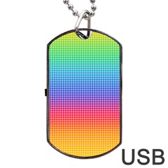 Plaid Rainbow Retina Green Purple Red Yellow Dog Tag Usb Flash (one Side) by Mariart