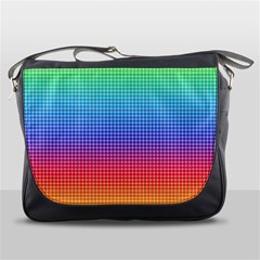 Plaid Rainbow Retina Green Purple Red Yellow Messenger Bags by Mariart