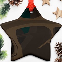 Tree Jungle Brown Green Ornament (star)