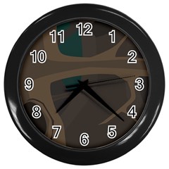 Tree Jungle Brown Green Wall Clocks (black)