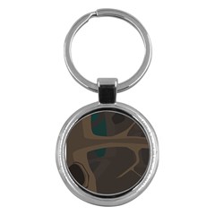 Tree Jungle Brown Green Key Chains (round) 