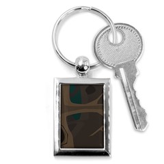 Tree Jungle Brown Green Key Chains (rectangle)  by Mariart