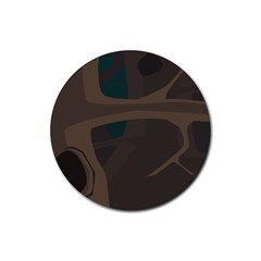 Tree Jungle Brown Green Rubber Round Coaster (4 Pack) 