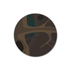 Tree Jungle Brown Green Magnet 3  (round)