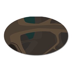 Tree Jungle Brown Green Oval Magnet