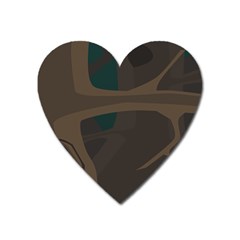 Tree Jungle Brown Green Heart Magnet