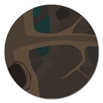 Tree Jungle Brown Green Magnet 5  (Round) Front