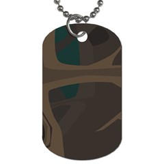 Tree Jungle Brown Green Dog Tag (one Side) by Mariart