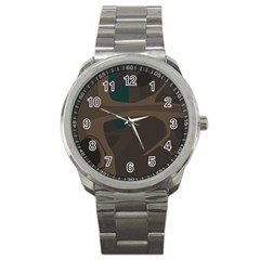 Tree Jungle Brown Green Sport Metal Watch