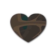 Tree Jungle Brown Green Rubber Coaster (heart)  by Mariart