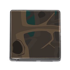 Tree Jungle Brown Green Memory Card Reader (square)