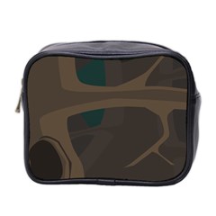 Tree Jungle Brown Green Mini Toiletries Bag 2-side by Mariart