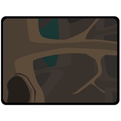 Tree Jungle Brown Green Fleece Blanket (large)  by Mariart