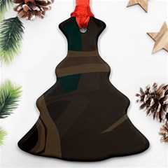 Tree Jungle Brown Green Christmas Tree Ornament (two Sides)