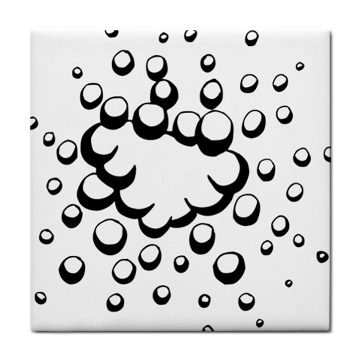 Splash Bubble Black White Polka Circle Tile Coasters