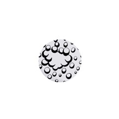 Splash Bubble Black White Polka Circle 1  Mini Magnets