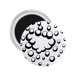 Splash Bubble Black White Polka Circle 2 25  Magnets by Mariart