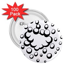 Splash Bubble Black White Polka Circle 2 25  Buttons (100 Pack) 