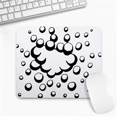 Splash Bubble Black White Polka Circle Large Mousepads by Mariart