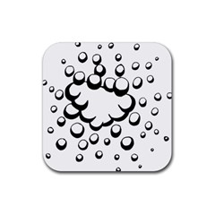 Splash Bubble Black White Polka Circle Rubber Coaster (square)  by Mariart