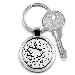 Splash Bubble Black White Polka Circle Key Chains (round) 