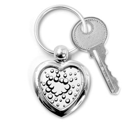 Splash Bubble Black White Polka Circle Key Chains (heart) 